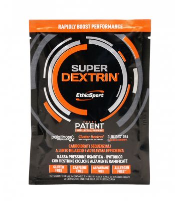 Ethicsport SUPER DEXTRIN  50 g con dosatore interno - Fortemente ipotonico con HBCD, Palatinose, Destrine DE6 DE18