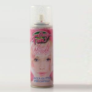 Party Hair Color Lacca trasparente Spray 100 ml con Glitter color Argento -  Effetti a Colori sui Capelli Feste Party