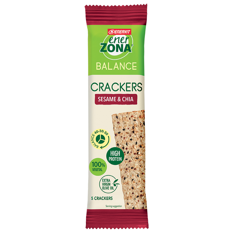 Enerzona Cracker Balance 40-30-30 Sesame & Chia Monodose - Fibre e Proteine - Scadenza 25/05/2022