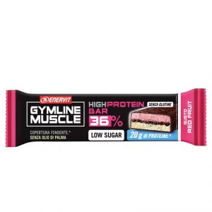 Enervit Gymline Muscle High Protein Bar 36% Red Fruit - Barretta Proteica 55 gr senza Glutine con Mix Vitamine 