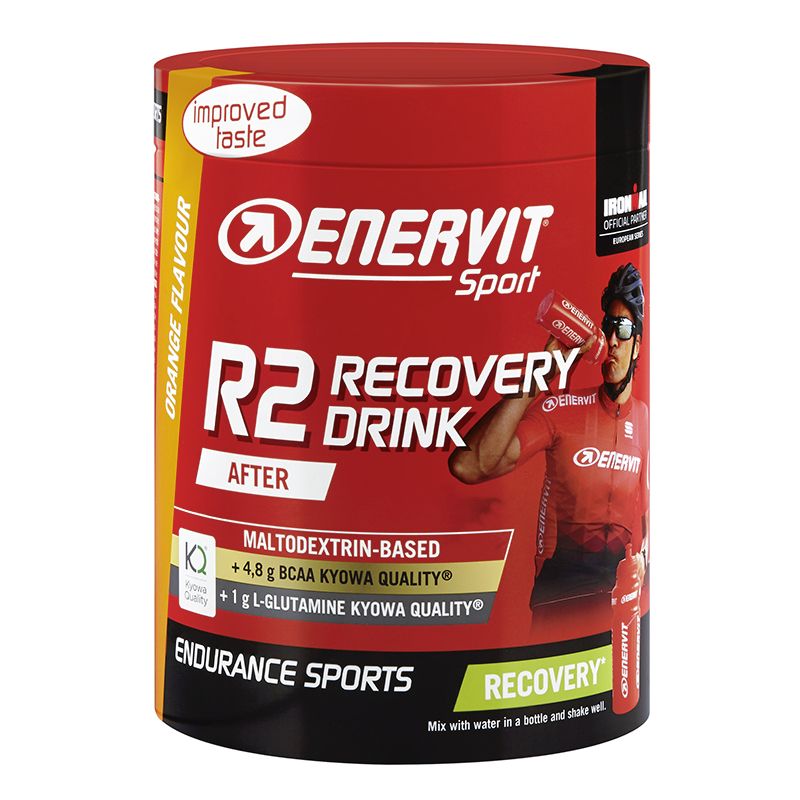  Enervit Sport R2 Recovery Drink 400 g Arancia - Energetico a base di carboidrati, aminoacidi ramificati, L-glutammina 