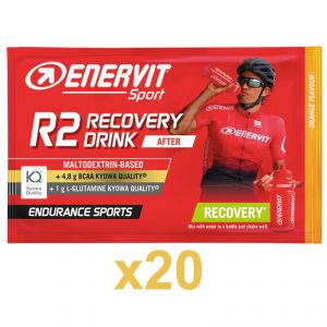 Enervit Sport R2 Recovery Drink After 20 Buste 20x50g Arancia - Maltodextrin Based - +4,8 BCAA - +1g L-Glutamine