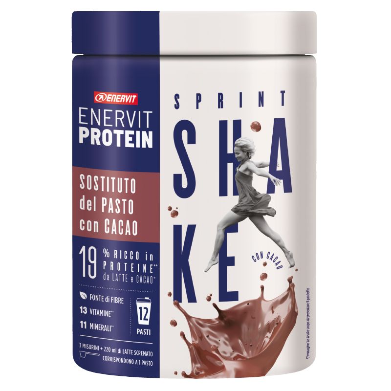 Enervit Protein Sprint Shake gusto Cioccolato, barattolo da 420 grammi - Sostituto del pasto