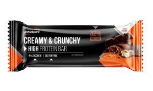 EthicSport Barretta Creamy&Crunchy Cacao e Nocciola 30g - Barretta Croccante e Cremosa ad Alto Contenuto Proteico (32%)
