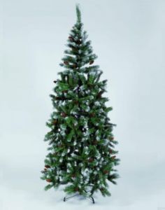 Albero Natale Pino delle Marche c/punte bianche 120 cm - 180 Rami - Albero Sintetico Folto Natale
