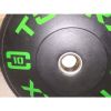 Disco Bumper Training Absolute 10 kg nero-verde con boccola svasata in acciaio inox diametro 45 cm