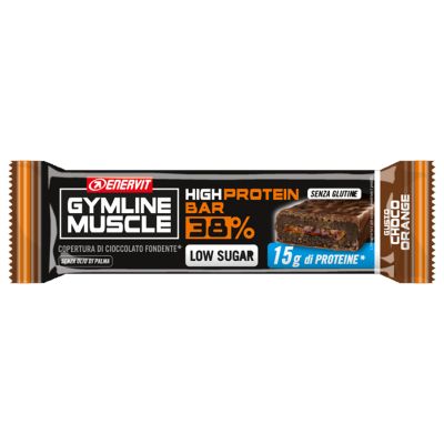 Enervit Gymline High Protein Bar 38% Choco Orange Senza Glutine - Barretta da 40g con proteine e vitamine