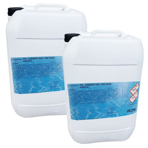 Brenntag PH- Liquido Kit da 50 kg/lt - Prodotto acido per la riduzione del ph in piscina, per pompe dosatrici