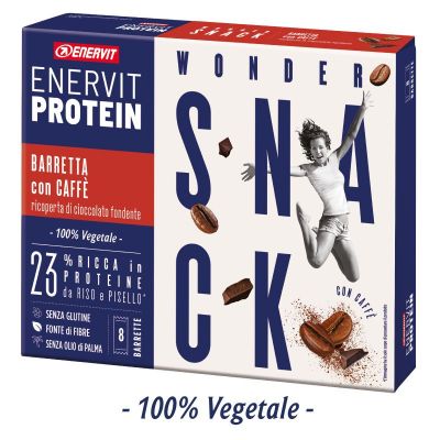Enervit Protein Astuccio 8 Barrette Wonder Snack con caffè ricoperta di cioccolato fondente - scadenza 18/05/2023