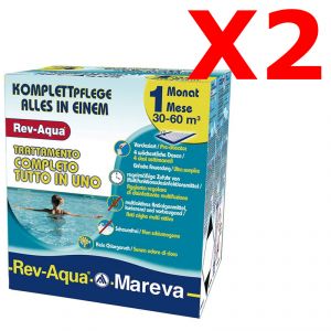 REV-AQUA 30-60 M³ - Trattamento completo di 2 mesi per piscine con volumi da 30000 a 60000 Litri