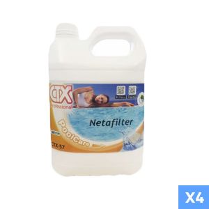 KIT RISPARMIO CTX-57 NETAFILTER - 4 Taniche da 5 Litri di Detergente Decalcificante per filtri a sabbia/vetro