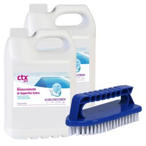 CTX-51 Disincrostante superficie piscina 2 taniche da 5L - Detergente Acido per superfici piscina + spazzola omaggio