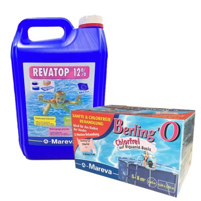 PROMO PACK BERLING'O 75 ML + REVATOP 12% - Kit per trattamento senza cloro delle piscine da 5 a 8 metri cubi