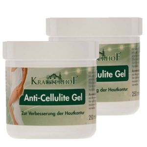 Krauterhof Anti-Cellulite Gel, 2 barattoli da 250ml - Combatte gli inestetismi della cellulite