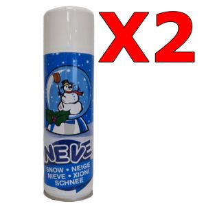 Kit 2 Bombolette di Neve Spray Artificiale Solchim da 250 ml - Ideale per decorare Presepi ed Alberi di Natale