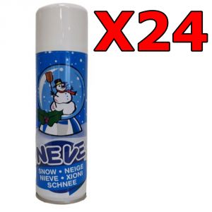 KIT MEGA RISPARMIO con 24 Bombolette di Neve Spray Artificiale da 250 ml - Per decorazione alberi e presepi di natale