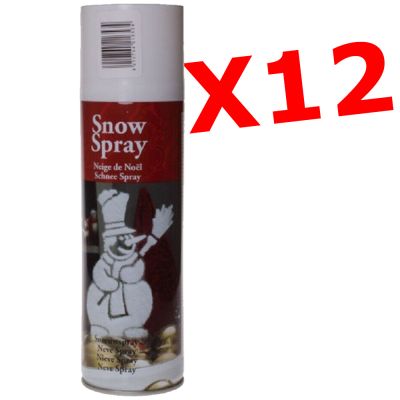 KIT MAXI RISPARMIO con 12 Bombolette da 600 ml di Neve Spray Artificiale - Per decorazione Alberi di Natale e Presepi