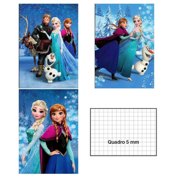 Pacco 10 Maxi Quaderni Disney Frozen, rigatura 5 MM, quadretti per scuole  elementari
