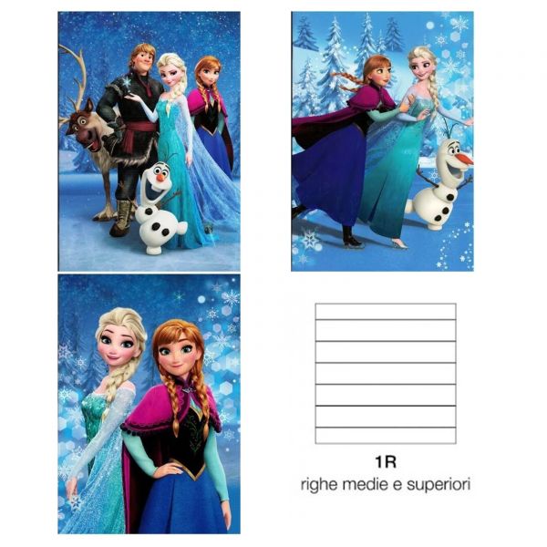 Pacco 10 Maxi Quaderni Disney Frozen, rigatura 1R, quaderni a righe per  scuole medie e superiori