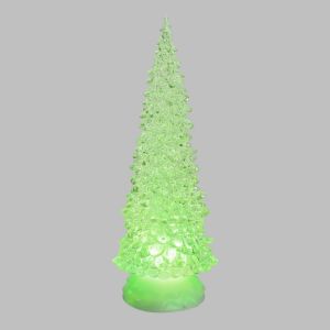 Albero Natale Ghiaccio Acrilico GLITTER LED ICE MULTICOLOR Scintillante a Batteria Ø12xH32cm - Decorazioni Natalizie