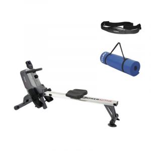 Kit Toorx Vogatore Rower Active, Salvaspazio con Ricevitore Wireless + Fascia Cardio + Materassino Fitness