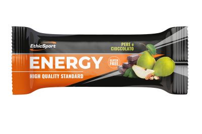 EthicSport Energy Pera e Cioccolato 35 g - Barretta Energetica Gluten Free e Senza Olio di Palma