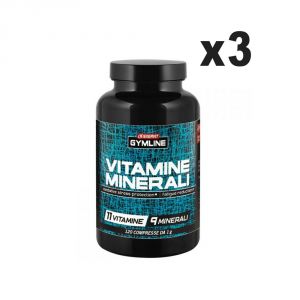 Enervit Gymline 3 Barattoli Muscle Vitamine Minerali 3x120 cpr - Integratore Alimentare con 11 Vitamine + 9 Minerali