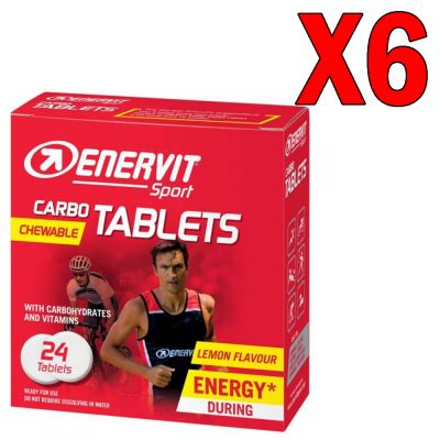 Enervit Sport Carbo Tablets - 6 confezioni con 24 tavolette masticabili gusto Limone