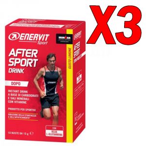 Enervit Sport After Sport Drink - 3 Scatole con 10 Buste da 15 grammi gusto Limone