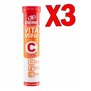 Enervit Vitamina C 1000 MG - Set 3 Tubetti con 20 Compresse Effervescenti gusto Agrumi