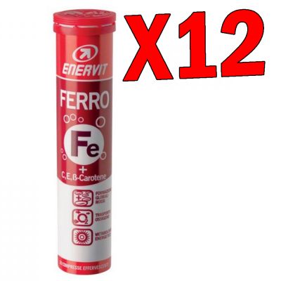 Kit Risparmio Enervit Ferro - Confezione 12 tubetti da 20 Compresse Effervescenti gusto Frutta Mix
