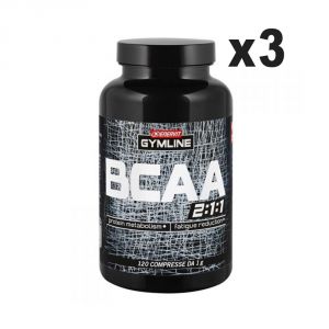 Enervit Gymline Muscle 3 Barattoli  Bcaa 2:1:1 3x120 cpr - Amminoacidi ramificati arricchiti con vitamine B1 e B6
