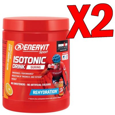 Enervit Sport Isotonic Drink - Set 2 barattoli da 420 grammi gusto Arancia