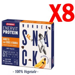 Kit Risparmio Enervit Protein Wonder Snack - 8 conf per un totale di 64 Barrette con Scorze d'Arancia e Fondente