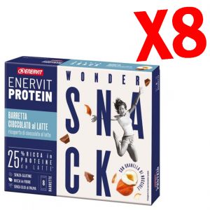Kit Risparmio Enervit Protein Wonder Snack - Set 8 astucci per un tot di 64 barrette gusto Cacao e Granella di Nocciole