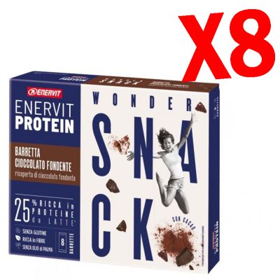 Kit Risparmio Enervit Protein Wonder Snack - 8 Conf per un totale di 64 Barrette gusto Cacao e Cioccolato Fondente