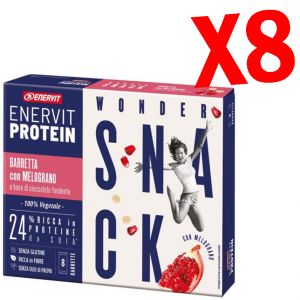 KIT MAX RISPARMIO Enervit Protein - 8 Confezioni di Wonder Snack Melograno e Fondente per un totale di 64 barrette