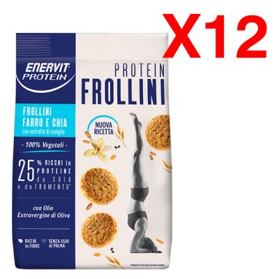 Kit Maxi Rispamio con 12 Enervit Protein Fabulous Frollini gusto Farro e Chia  