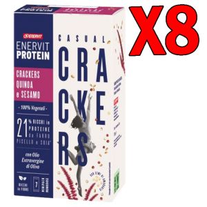 KIT MAXI RISPARMIO con 8 confezioni di Enervit Protein Casual Crackers Quinoa e Sesamo - Per un totale di 56 minipack