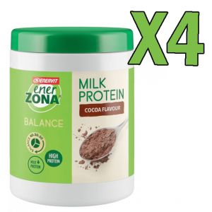 Enerzona Balance Milk Protein Cocoa Flavour - Kit Risparmio con 4 Barattoli da 230 grammi gusto Latte e Cacao