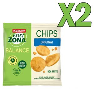 ENERZONA CHIPS 40-30-30 gusto CLASSICO - Kit con 2 sacchetti da 23 grammi di patatine NON FRITTE
