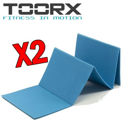 Toorx Kit Risparmio con 2 Materassini Pieghevoli Salvaspazio colore azzurro - cm 175x50x0,8 - ripiegato cm 35x50x4