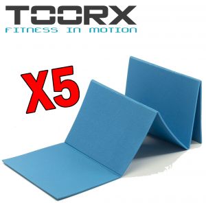 Toorx Kit Super Risparmio con 5 Materassini Pieghevoli Azzurri - cm 175x50x0,8 - ripiegato cm 35x50x4