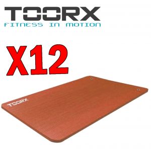 Kit Risparmio con 12 Materassini Fitness Pro colore Arancio con Occhielli Cromati - Misure 100x61 cm, Spessore 1,5 cm
