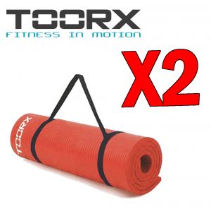 Kit Risparmio Toorx con 2 Materassini Fitness Pro Arancio con Maniglia di Trasporto - Dimensioni 172x61x1,5 cm