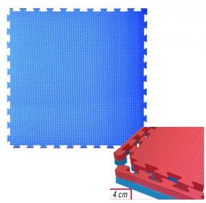 Kit Tatami Bicolore Rosso-Blu per un totale di 10 mq - Dimensioni singolo foglio 100x100 cm, spessore 4 cm