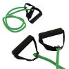 Kit Risparmio Toorx con 5 Tubi elastici con maniglie resistenza medium, colore verde - Lunghezza 120 cm