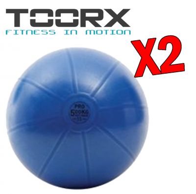 Kit Risparmio Toorx con 2 Palle da Ginnastica Professionali Antiscoppio Blu, Diametro 55 cm - Carico Max 500 kg