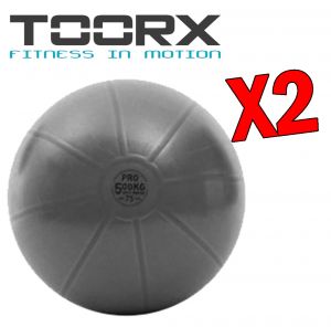 Kit Risparmio con 2 Gym Ball Pro Antiscoppio da 75 cm, colore antracite - Carico Max 500 kg