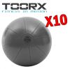 Kit Maxi Risparmio Toorx con 10 Gym Ball Pro Antiscoppio da 75 cm, colore antracite - Carico Max 500 kg